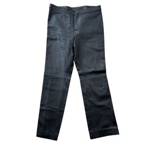 Nicole Miller 100% Black Leather Pants Size 10